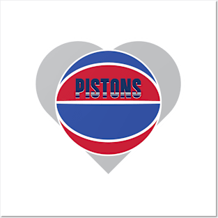 Heart Shaped Detroit Pistons Basketball Posters and Art